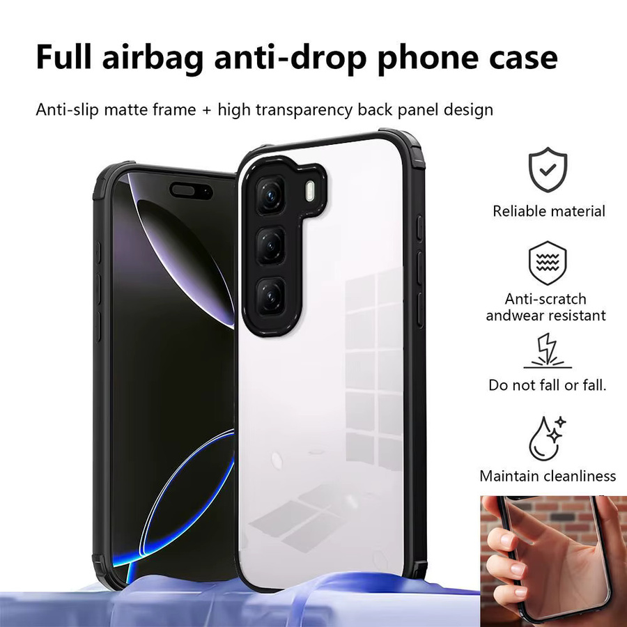 Stoßfeste Handyhülle für Infinix Hot 50 Pro+ / Hot 50 4G / Hot 50 5G mit harter Acryl-Rückseite und Anti-Drop-Schutz in Blau - Bild 2
