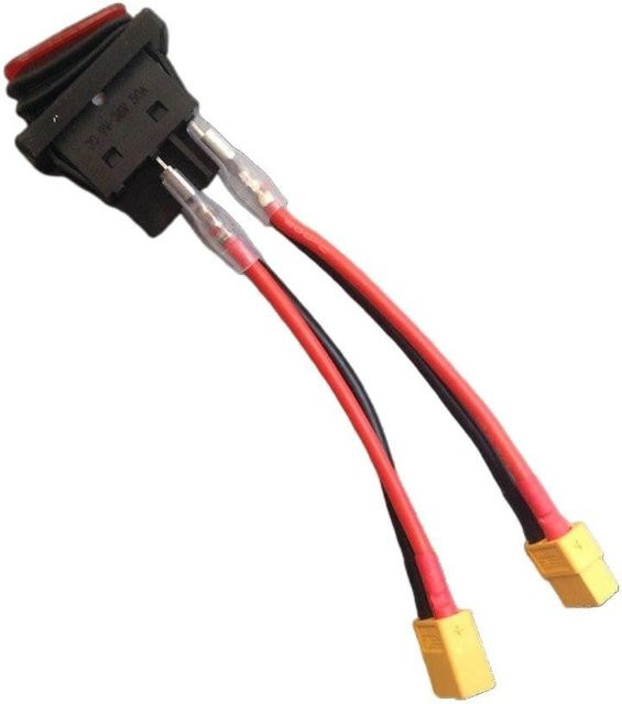 Wasserdichter XT60 Power Schalter mit roter LED, 4-Pin 2-Position Netzschalter für 9-36V, 50A, Silber/Schwarz/Rot - Bild 1