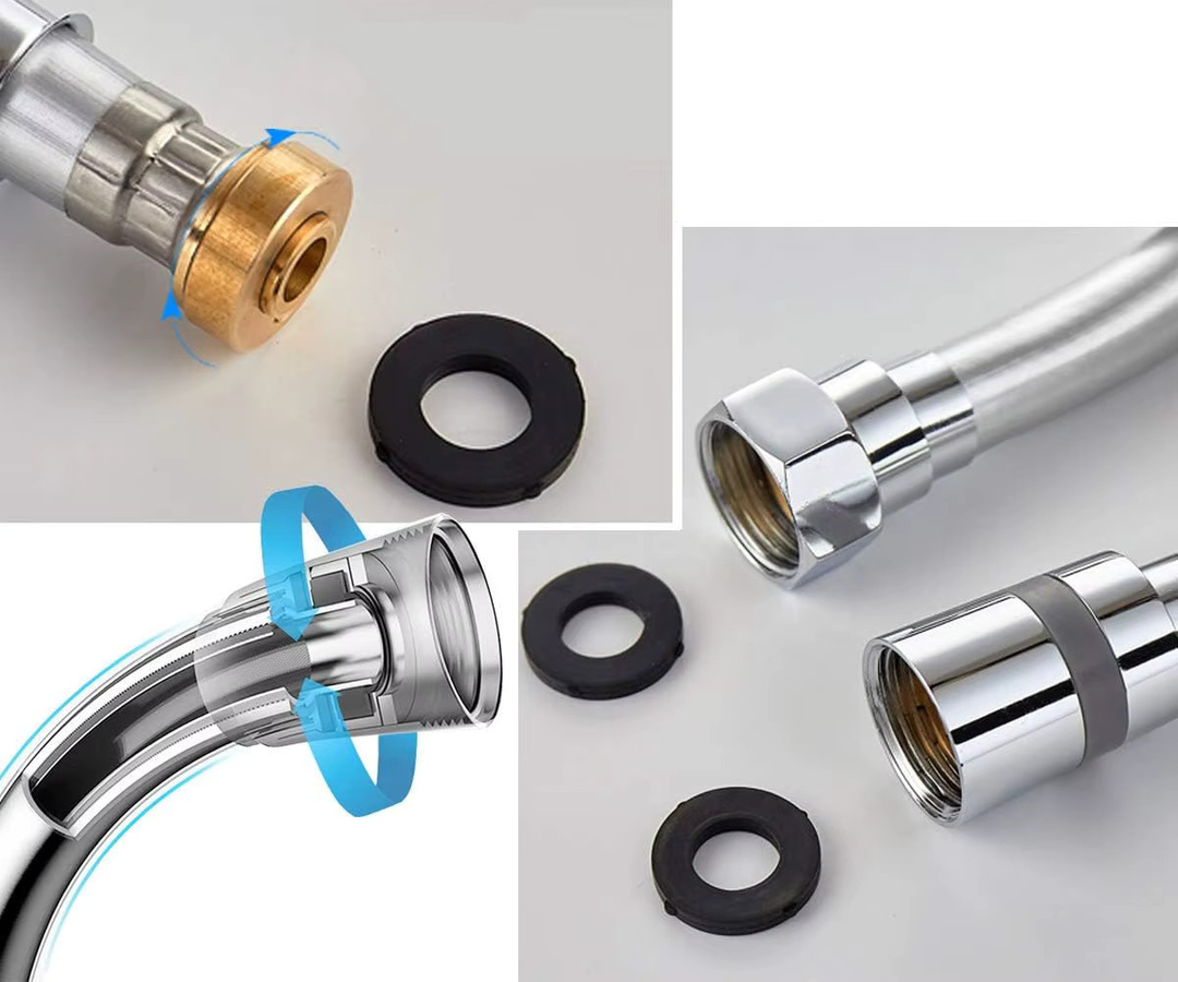 Flexibler PVC-Duschschlauch in Silber für Badezimmer und Duschköpfe - Bild 2