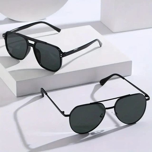 Hindfield Sonnenbrille Aviator, Vollrand, Unisex, Schwarz - Bild 1