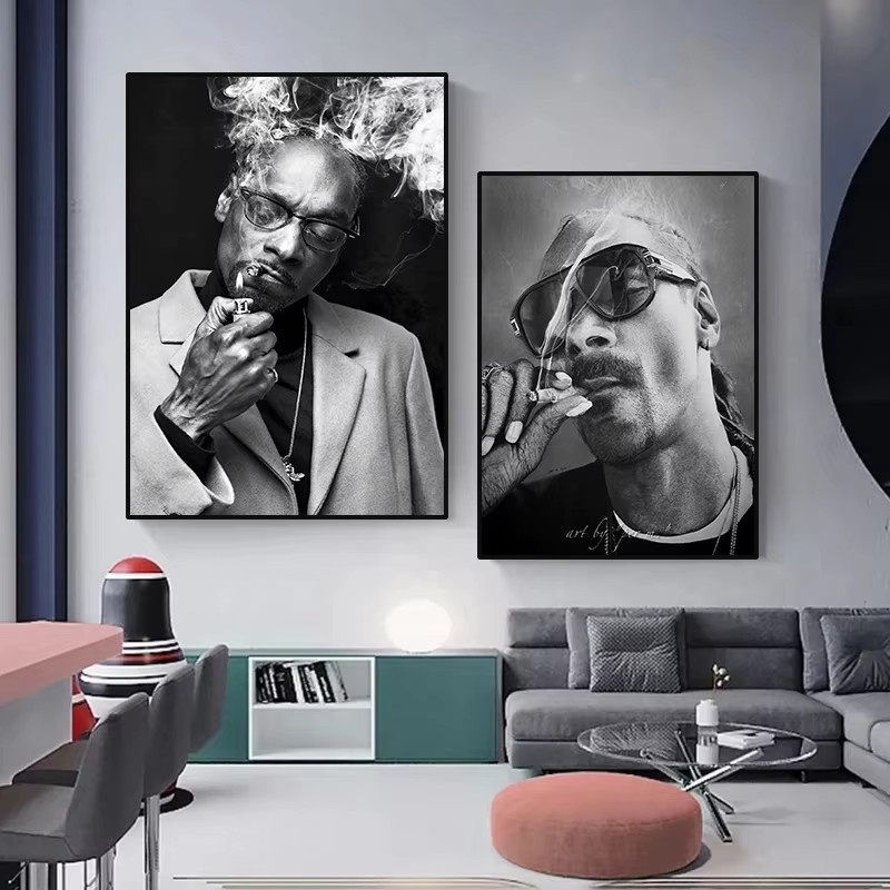 Potdemiel Snoop Dogg Leinwanddruck Wandkunst im modernen Stil, Schwarz, Rechteckig - Bild 2