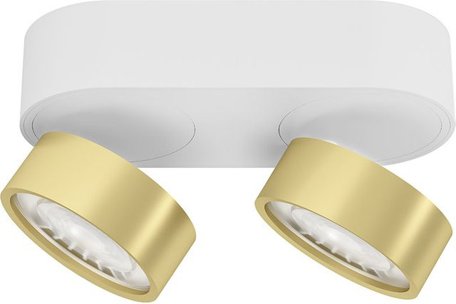 LUX-IT Swing 95 Round LED-Deckenstrahler 2-flammig, Weiß und Gold, Warmweiß 2700K, dimmbar und verstellbar - Bild 1