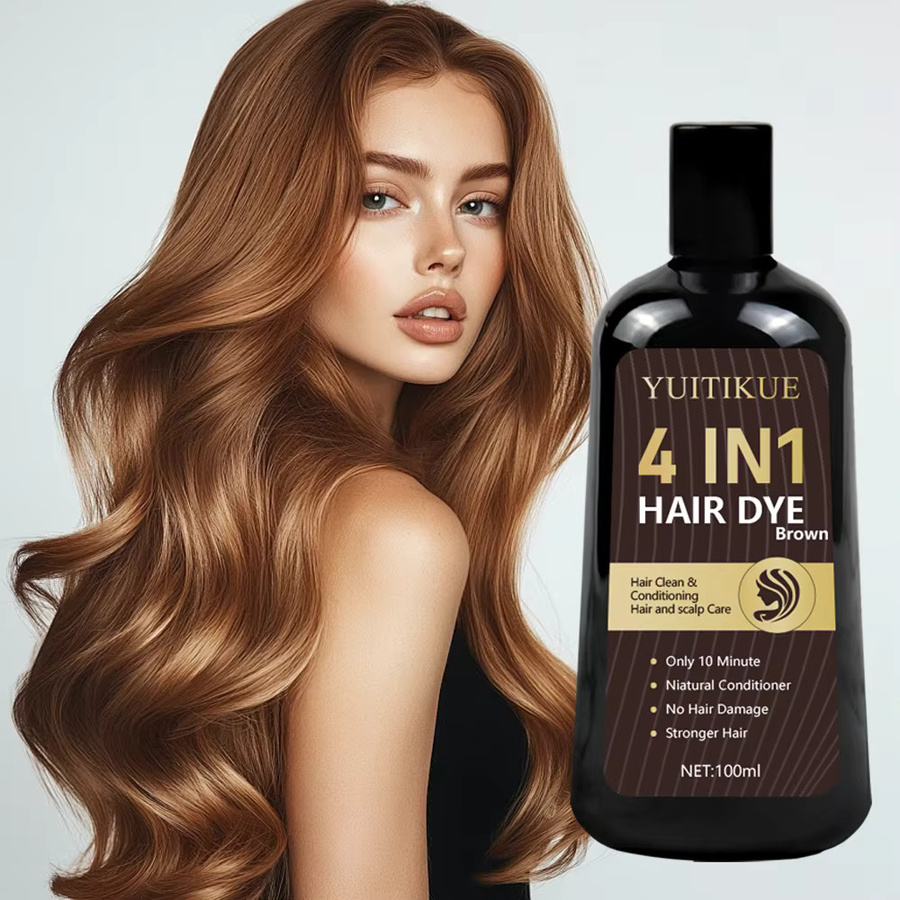 YUITIKUE Haarfärbeshampoo, Braun, 4-in-1 - Bild 3