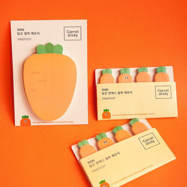 Niedliches Karotten-Memo-Notizbuch mit Cartoon-Design, orangefarbenes Briefpapier für Studenten und kreative Nachrichten - Bild 1