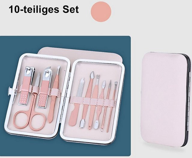 TPFBeauty Maniküre- & Pediküre-Set, 10-teilig, Rosa, Unisex - Bild 1