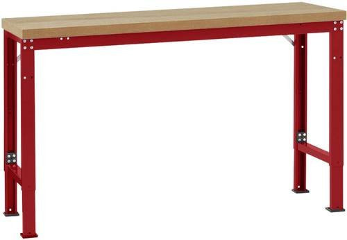 Manuflex Werkbank Profi Spezial mit Multiplex-Tischplatte, Farbe: Rubinrot, B/T/H: 125 x 70 x 104 cm - Bild 1