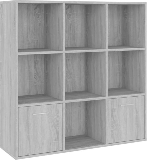 vidaXL Bücherschrank Sonoma in Grau mit Schranktüren und Regalfächern, B/T/H: 98 x 30 x 98 cm - Bild 1