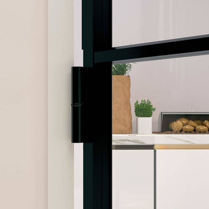vidaXL Innentür modern in Schwarz aus Aluminium und Glas B/H: 102,5 x 201,5 cm - Bild 3