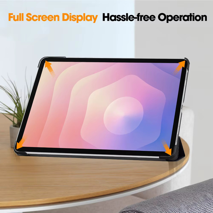 ZNOVAY Schutzhülle für Samsung Galaxy Tab S11 11 Zoll 2025 SM-X730 SM-X736B 5G magnetische dreifach faltbare PU-Leder-Standabdeckung in Gold und Schwarz - Bild 3