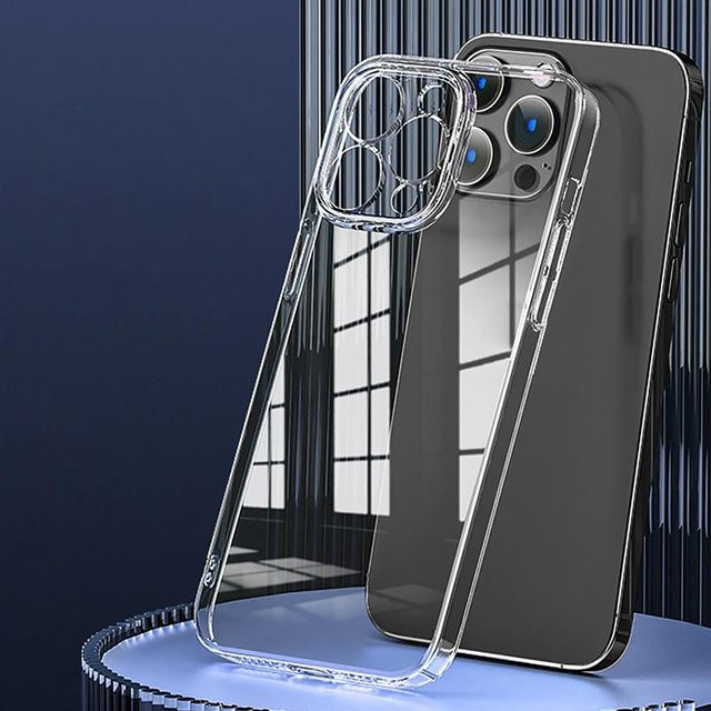 Ultradünne und stoßfeste Silikon-Handyhülle in Transparent für Apple iPhone 16 16e 11 12 13 14 15 Pro Max Plus - Bild 1