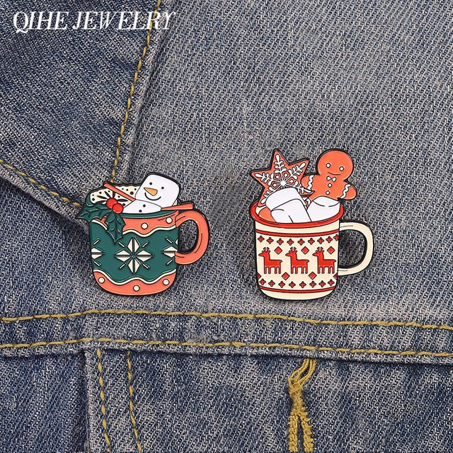 QIHE JEWELRY Anstecknadel Schneemann, Bunt, Kinder - Bild 1