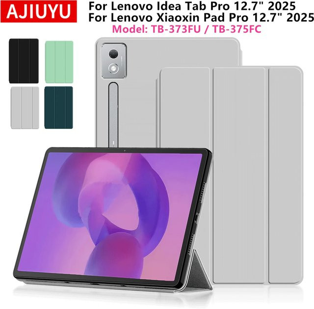 Lenovo Tablet Hülle aus PU-Leder für IdeaPad Pro 12,7 TB-373FU und Xiaoxin Pad Pro 12,7 Zoll 2025 TB-375FC Flip-Stand-Cover in Grün - Bild 1
