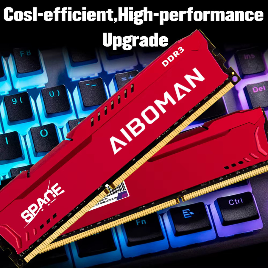 AIBOMAN DDR3 8GB RAM 1600MHz Desktop Arbeitsspeicher mit Kühlkörper in Rot - Bild 4