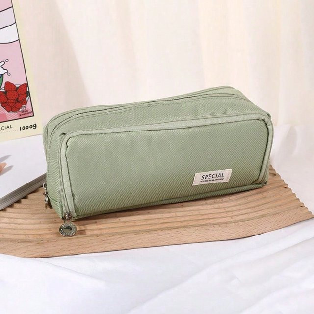 XYNN Multifunktionales Federmäppchen mit großem Fassungsvermögen in Grün und Beige - Bild 1