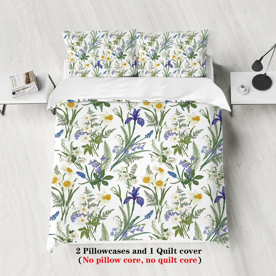3-teiliges Bettwäscheset Binchi Fitness mit Pflanzenmuster aus Mikrofaser, Multicolor, B/H: 140 x 210 cm - Bild 4