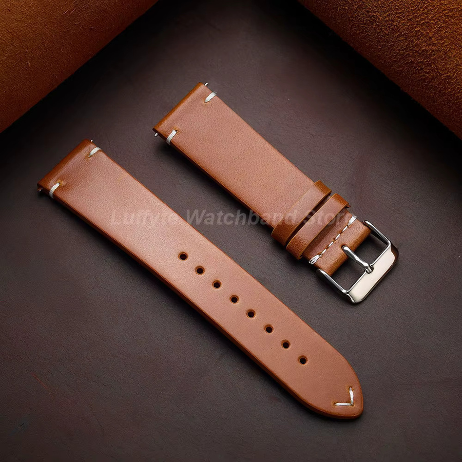 luffyte Uhrenarmband Leder, Herren, geöltes Wachsleder, Schnellverschluss-Federsteg - Bild 1