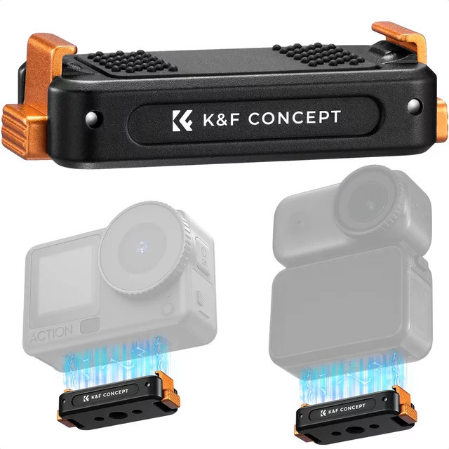 K&F CONCEPT Magnetische Schnellwechselhalterung für DJI Osmo Action 6 und Osmo Nano Verlängerungsbasis aus Aluminiumlegierung in Schwarz mit 1/4-Zoll-Gewinde - Bild 1