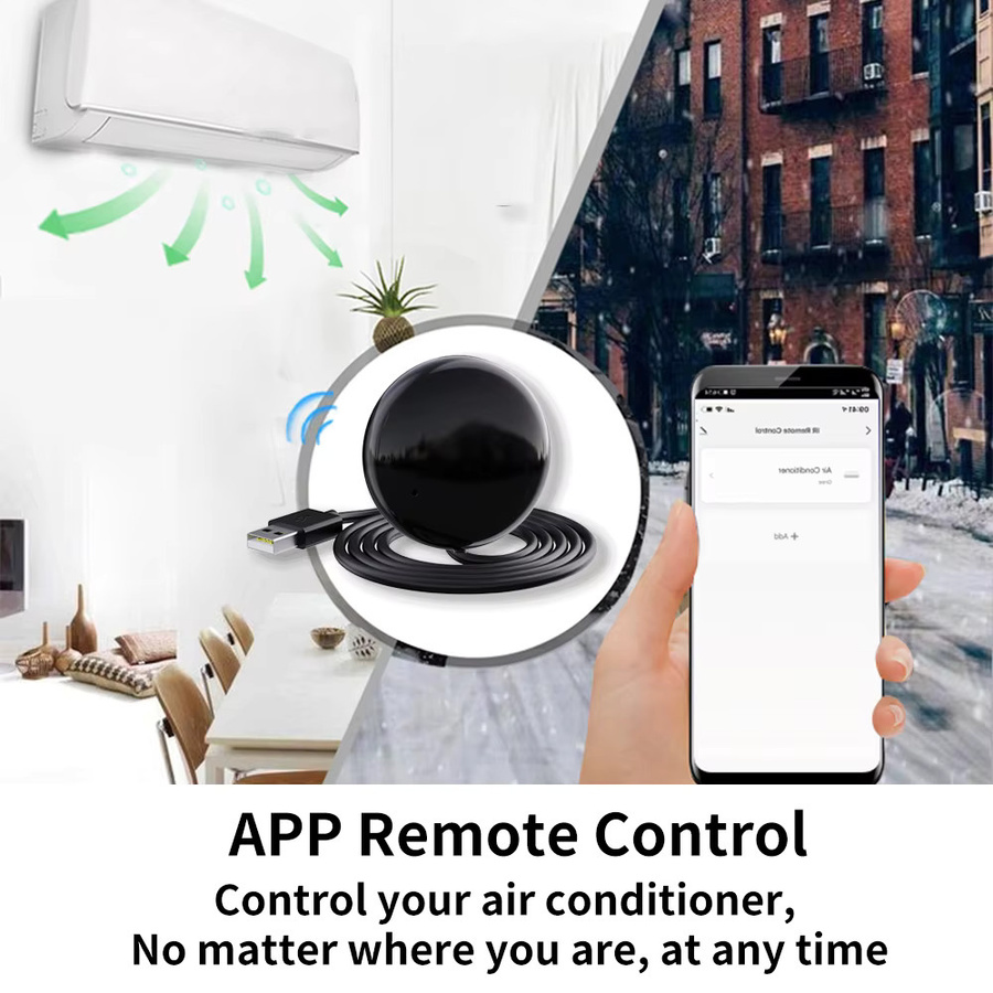 Tuya Smart IR-Fernbedienung S18 NVWU WiFi App Steuerung in Schwarz, kompatibel mit Google Assistant, Alexa und Yandex SmartLife - Bild 2
