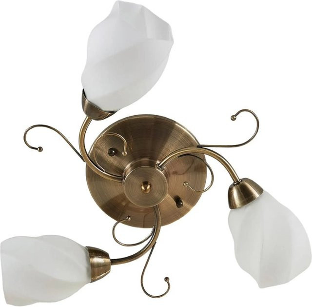 Lindby Deckenlampe Amedea in Bronze aus Glas und Metall, 3-flammig, E14, Retro Vintage Design für dein Wohnzimmer - Bild 1