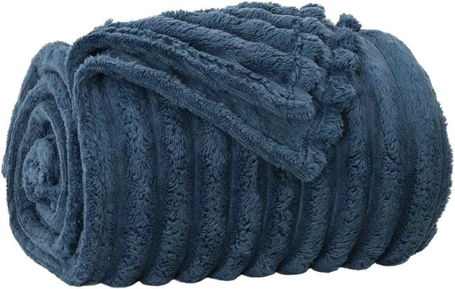 vidaXL Fleece-Überwurfdecke Marineblau B: 200 cm, T: 150 cm - Bild 1