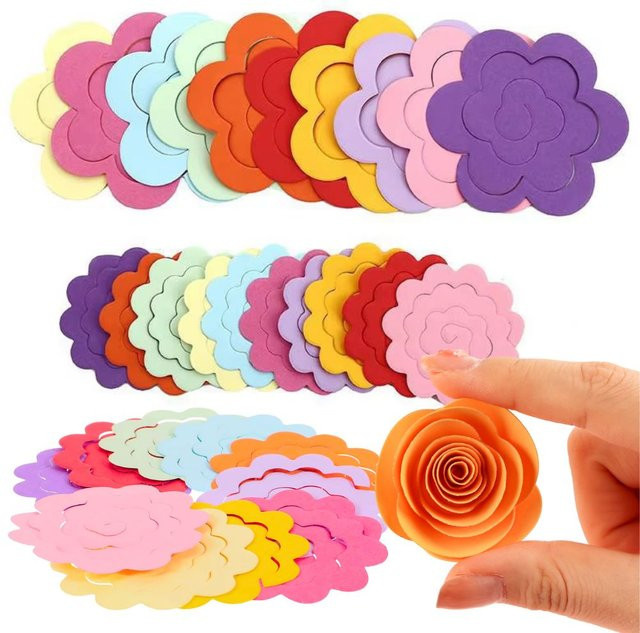 20 Stück Mehrfarbige Rosenblüten aus Quilling-Papier für DIY Bastelarbeiten und Geschenkdekorationen von YMY - Bild 1