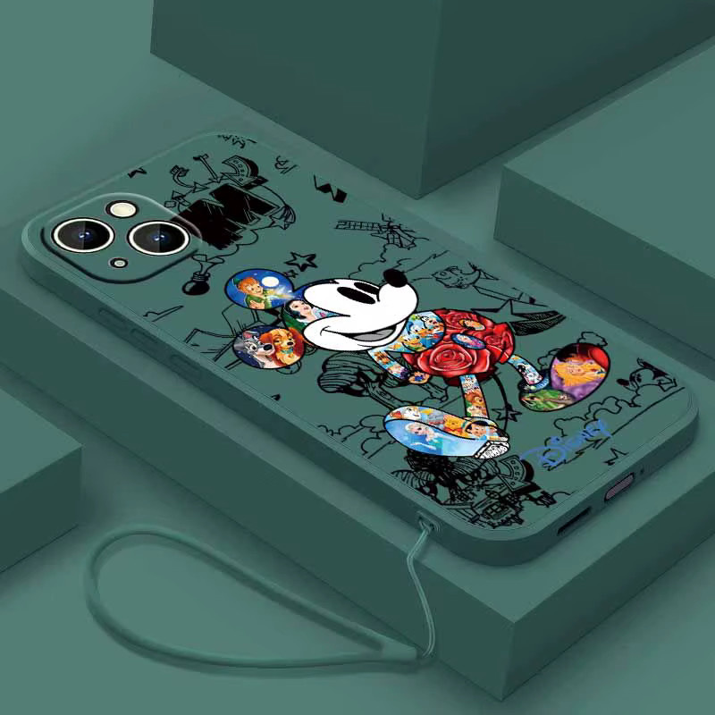 Mickey Mouse Handyhülle mit Faden für Apple iPhone 17 16 15 14 13 12 Pro Max Plus Mini - Bild 2