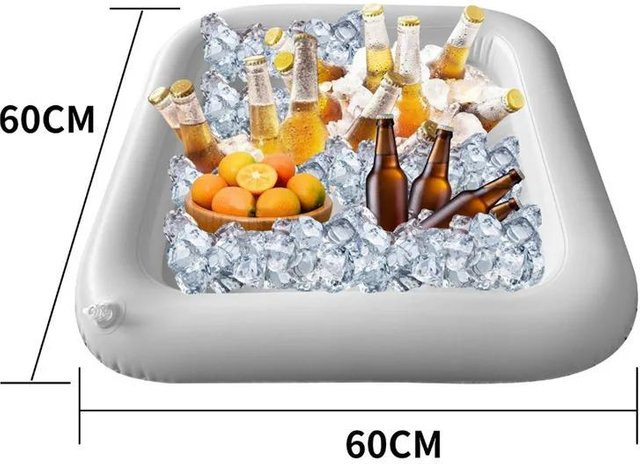 Aufblasbare Eisbar von Binchi Outdoor Product in Weiß zur Kühlung von Getränken und Obst für Pool und Party - Bild 1