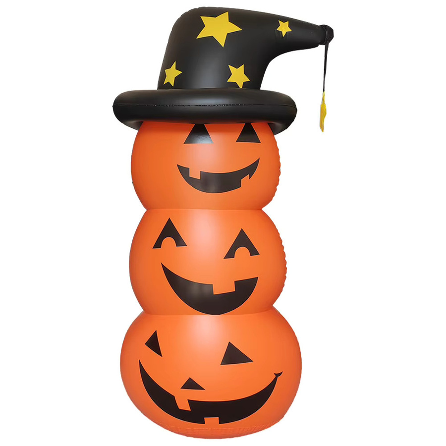APWIKOGER Halloween aufblasbare Figuren Set mit weißem Geist und Kürbis in Weiß, Gelb und Orange für die Gartendekoration - Bild 3