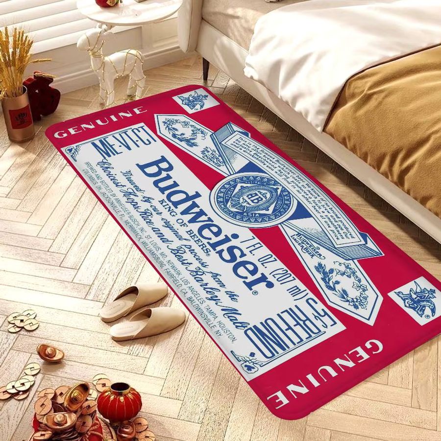 Budweiser Bier Fußmatte, rutschfest und waschbar für Wohnzimmer, Küche oder Flur - Bild 2