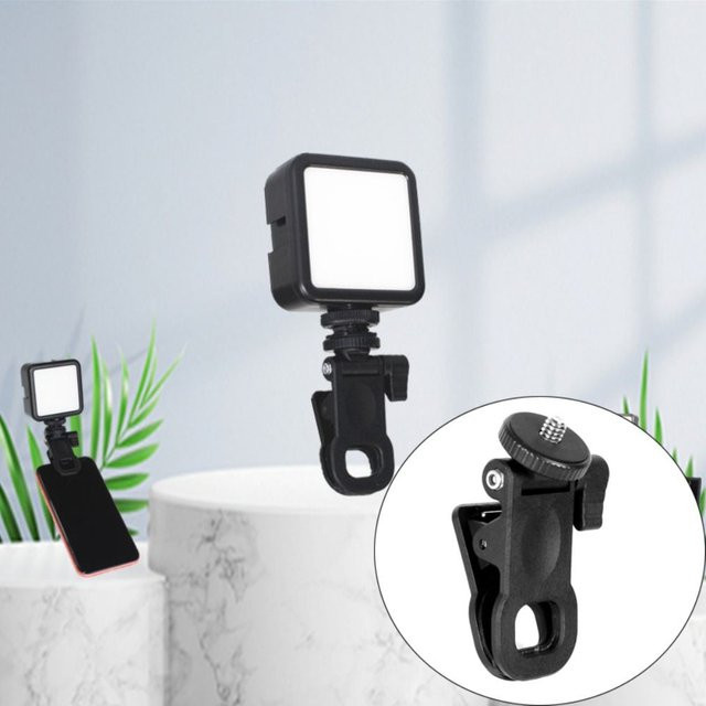Tragbare Mini Selfie Fill Light Clip Kamera Blitz Halterung mit 1/4 Zoll Schraube für universelle Fotografie in Schwarz - Bild 1