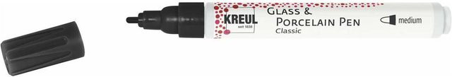 KREUL Glass & Porcelain Pen Classic Tintenstift für Glas, Porzellan und Keramik in Schwarz - Bild 1