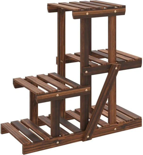 vidaXL Blumenständer aus Tannenholz in Braun im Retro-Stil, B/T/H: 58 x 25 x 51 cm - Bild 1