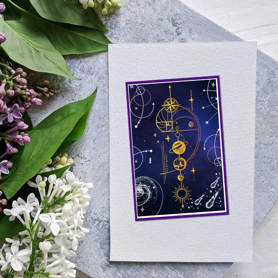 Fibonacci Planet Clear Stamps Galaxy Magic Star Transparent Stempel für die Kartenherstellung, Transparent - Bild 3