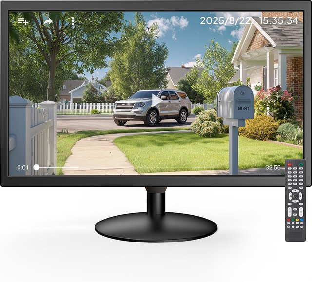 Eyoyo Desktop-Monitor 21,5 Zoll Full HD 1920 x 1080p 75 Hz in Schwarz mit HDMI, VGA, AV, BNC und USB Anschlüssen sowie integrierten Lautsprechern für CCTV-NVR - Bild 1