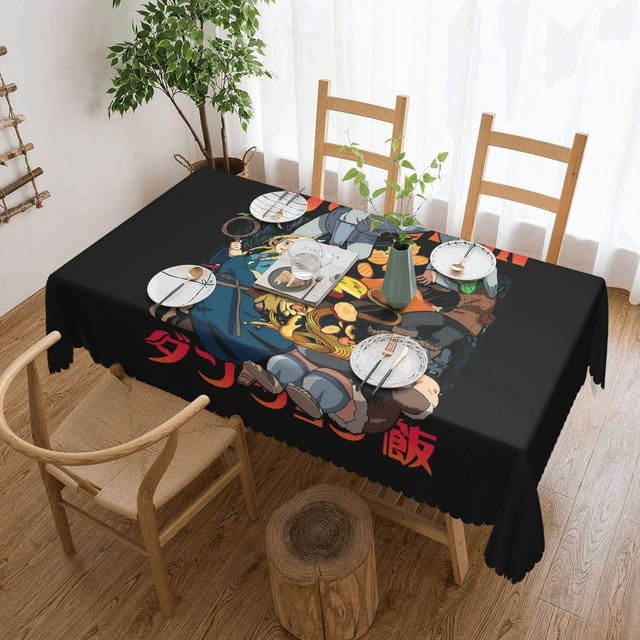 Wasserdichte Dungeon Meshi Anime Tischdecke von JINGYUE Pet, rechteckig, schwarz, B: 137 cm, T: 183 cm - Bild 1