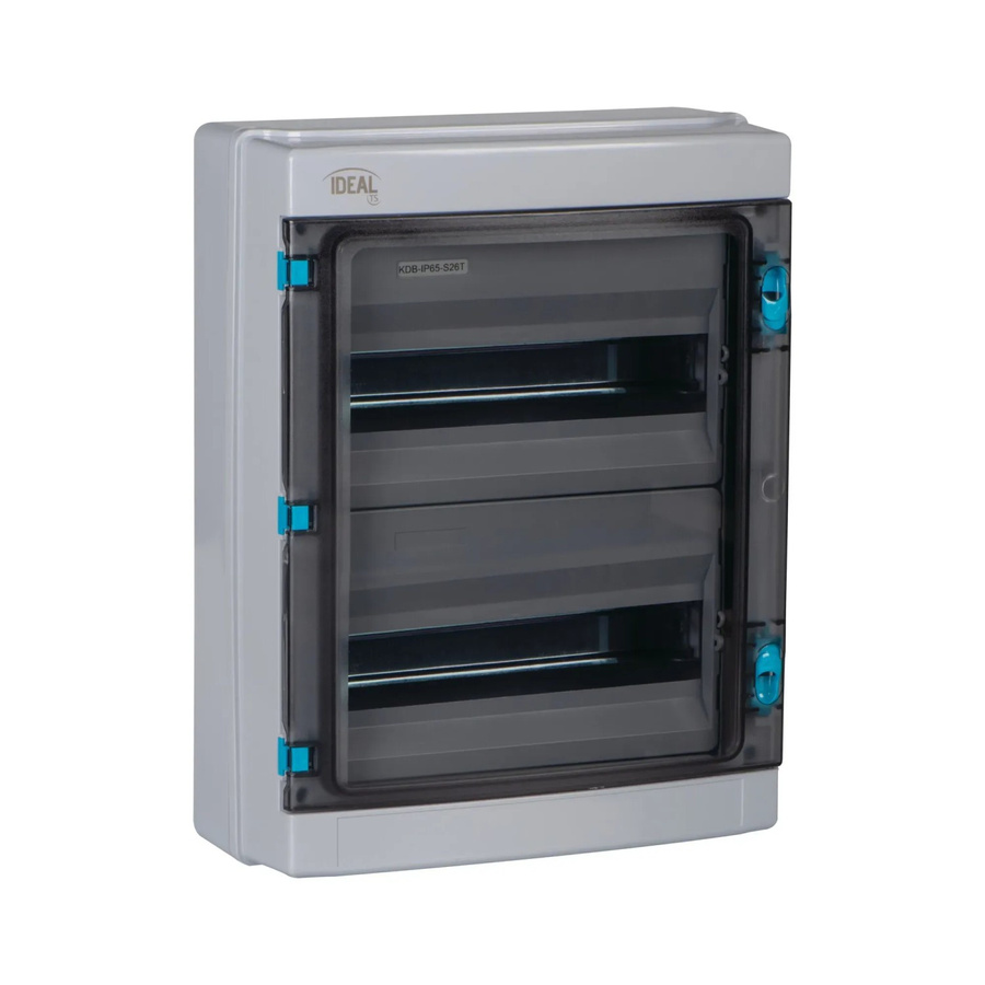 Kanlux Verteiler Sicherungskasten KDB für Feuchträume aus ABS Kunststoff, Aufputz, IP65, Farbe: Grau, 2x13-Module - Bild 2