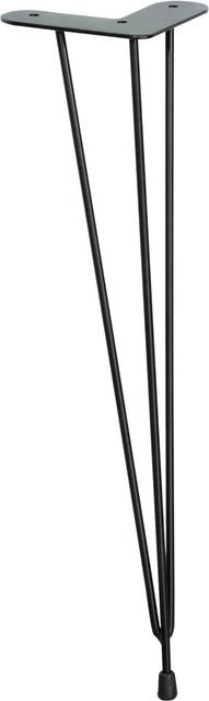 Wagner Designfuß Hairpin Leg Retro aus Stahl in Schwarz Matt B/T/H: 12 x 12 x 40 cm - Bild 1