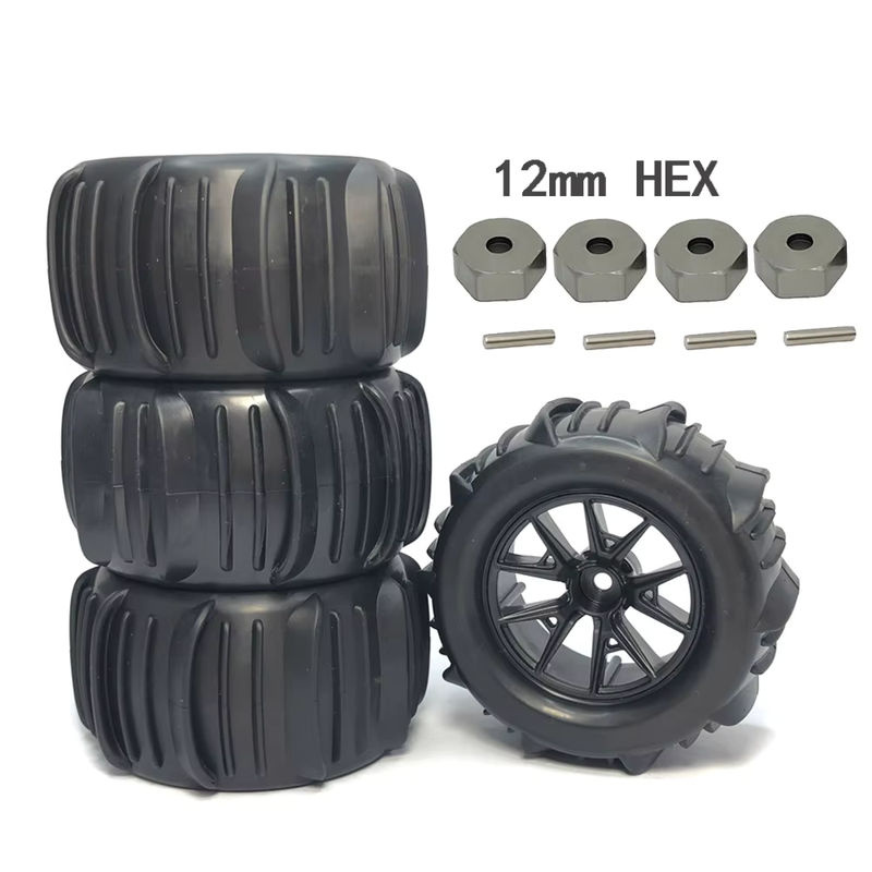 YSIDO Hex Snow Sand Monster Reifen Rad 4-teiliges Set schwarz 1/14 - Bild 4