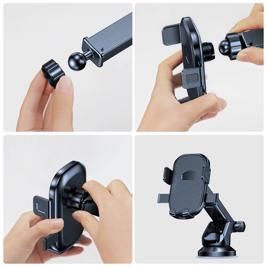 HELLOLEIBOO Auto-Handyhalterung mit Schwerkraftbefestigung für iPhone, Xiaomi und Samsung, Schwarz, für Armaturenbrett, Windschutzscheibe und Lüftungsschlitze - Bild 2