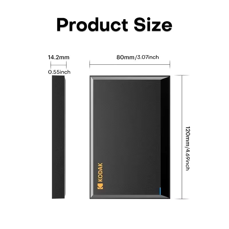 Kodak P190 Externe HDD Festplatte USB 3.0 Schwarz 500GB 1TB - Bild 2