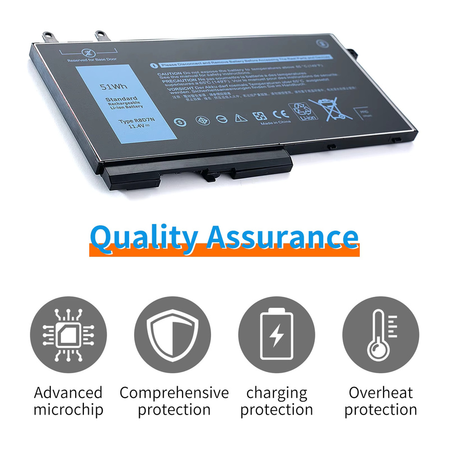 4GVMP R8D7N Laptop-Akku für Dell Latitude 5400 5500 Precision 3540 Inspiron 7590 7591 7791 2-in-1 in Schwarz - Bild 2