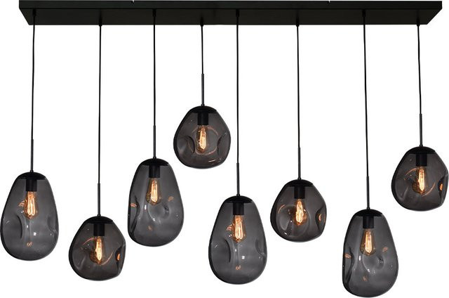 Masterlight Lava Pendelleuchte 8-flammig in Rauchgrau mit Glas aus Metall und dimmbarer LED-Technik - Bild 1