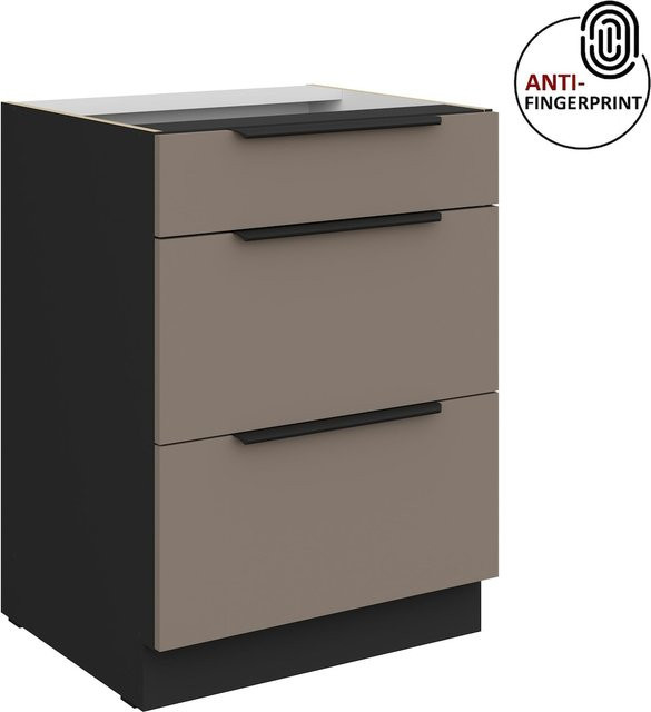Küchenunterschrank ARIA Sandgrau matt mit Anti-Fingerprint-Beschichtung Breite: 60 cm - Bild 1
