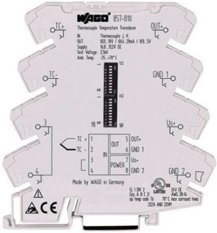 WAGO Konfigurierbarer Temperaturmessumformer für Thermoelemente Typ J und K 857-810 in Weiß - Bild 1