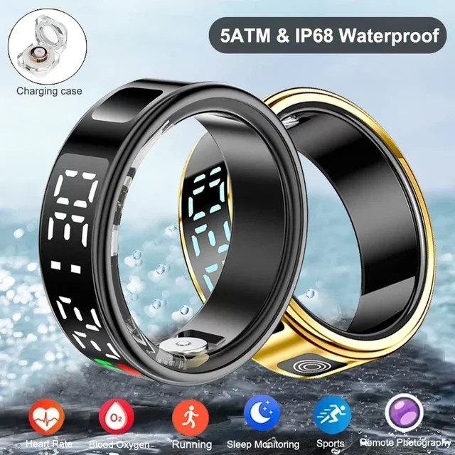 Luxuglow Smart Ring für Männer und Frauen mit Herzfrequenz-, Blutsauerstoff- und Schlaf-Tracking in Transparent, 5ATM Wasserdicht - Bild 1