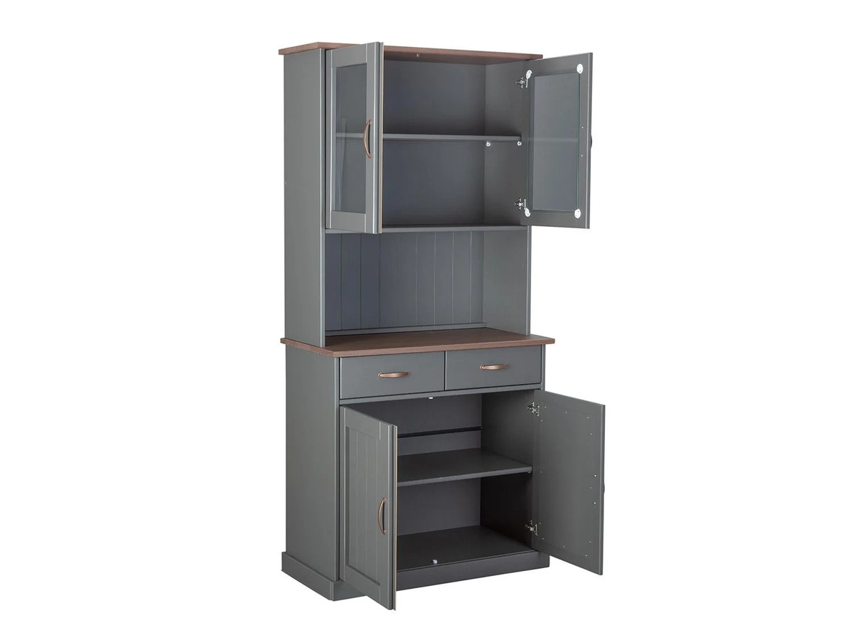 INTER LINK Buffet Westerland im Landhausstil aus Kiefernholz mit 2 Schubladen und 4 Drehtüren, Grau/Braun, B/T/H: 191,0 x 45,0 x 1,0 cm - Bild 2
