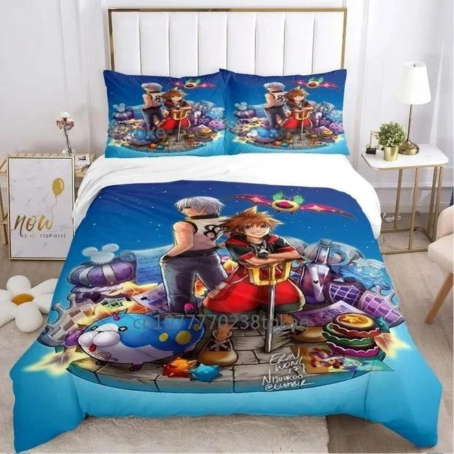 Softura Bettwäsche Set Kingdom Heart Cartoon Design, 3-teilig, Mehrfarbig, Mikrofaser, B/H: 70 x 133 cm - Bild 1
