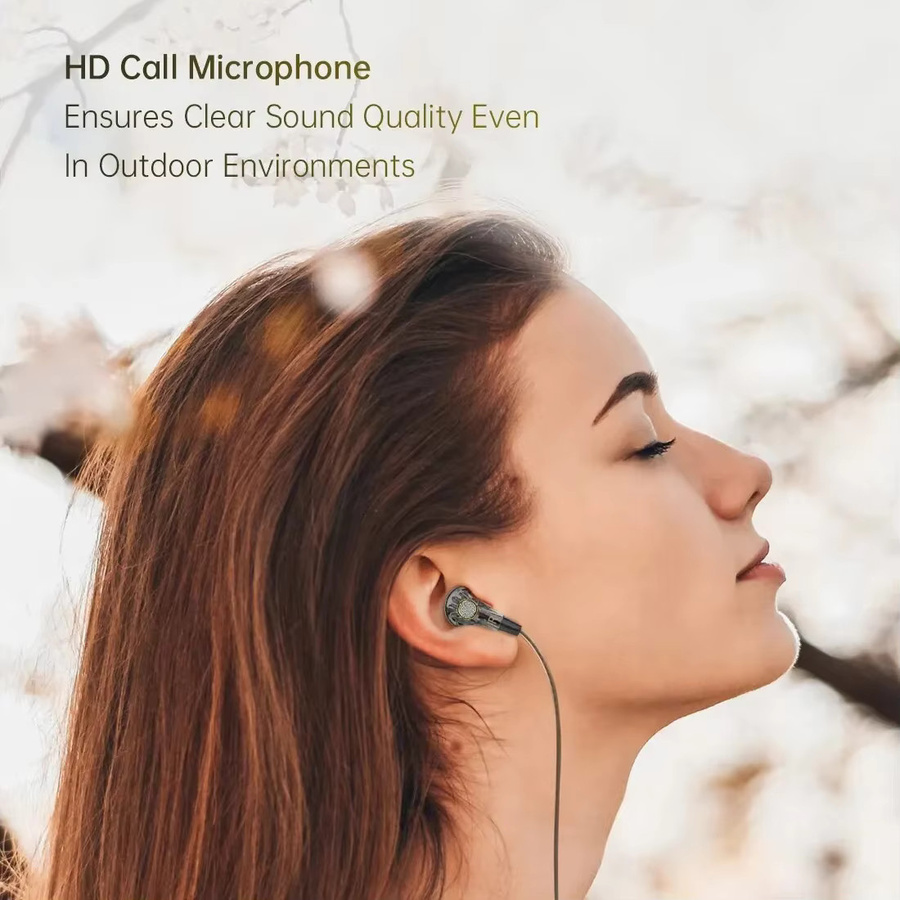 QKZ MDR In-Ear Kopfhörer mit Mikrofon, kabelgebundene HiFi-Bass Sport-Ohrhörer, 3,5 mm AUX Anschluss, Weiß - Bild 5