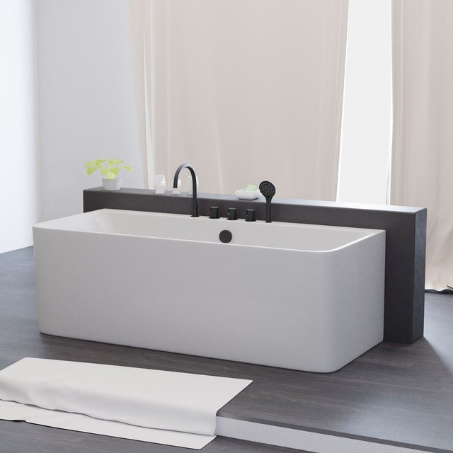 Tronitechnik Acrylbadewanne Saria in Weiß mit schwarzer Armatur und Siphon, B/T/H: 170 x 80 x 58 cm - Bild 2