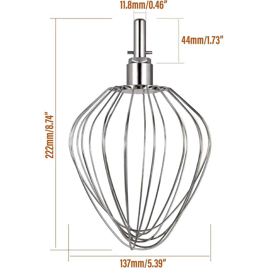Kenwood Edelstahl-Schneebesen All Chef XL in Silber für Küchenmaschinen KMM020, KVL61 und KVL6300 - Bild 1